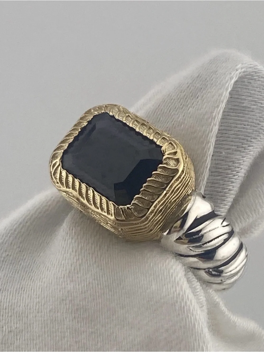 NIB 925 Silver Black Spinel Solitaire Ring Christian James by Scott Grimes Sz 6